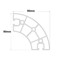 10-9090RC-0-12IN MODULAR SOLUTIONS EXTRUDED PROFILE<br>90MM X 90MM ROUND CORNER, CUT TO THE LENGTH OF 12 INCH